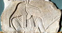 Relief Fragment of Egyptian God Thoth-Edit