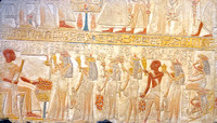Egyptian Sandstone Painted Relief
